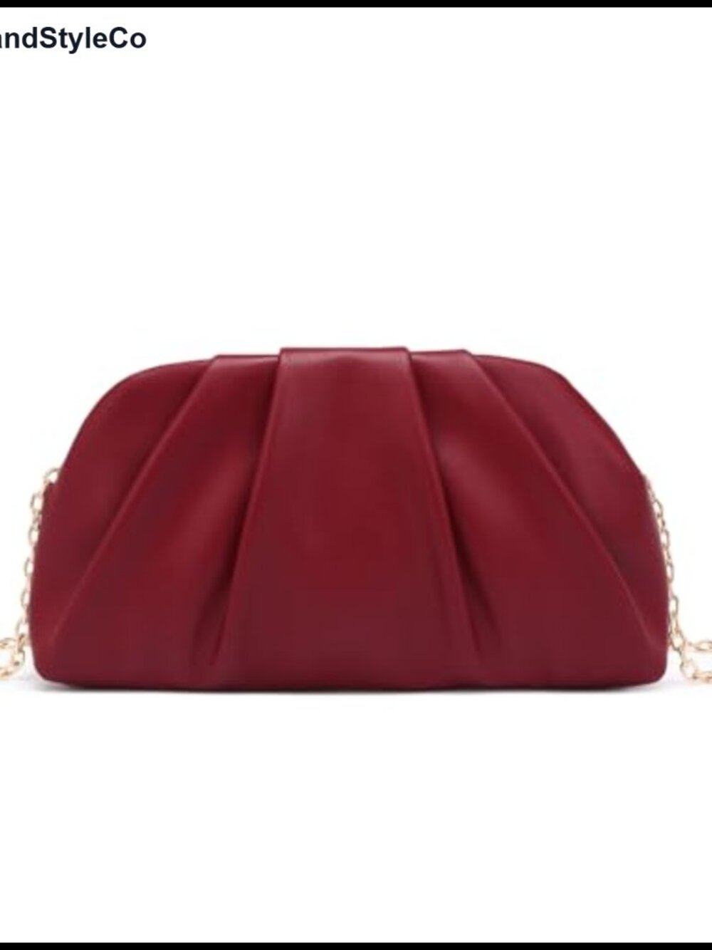 Fashion Cloud Shape Fold Leather Clutch Evening Bag with Chain